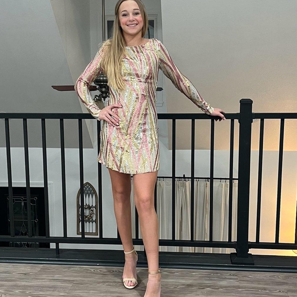 Elegant Multicolor Sequin Dress